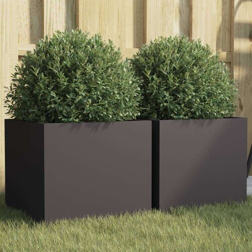 VidaXL Sadilice 2 kom crne 32 x 30 x 29 cm od hladno valjanog čelika Slike