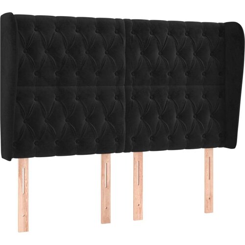  Uzglavlje s u&amp;scaron;ima crno 147x23x118/128 cm bar&amp;scaron;unasto Slike