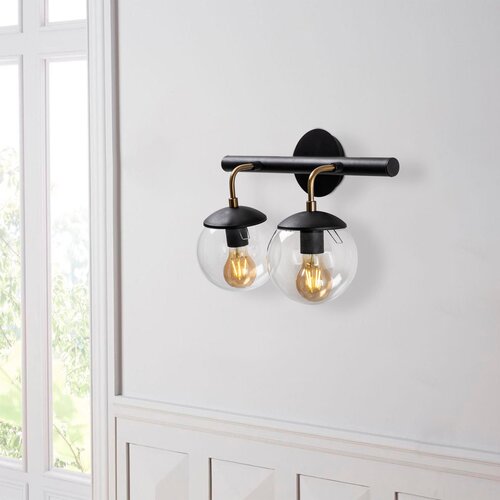 Hanah home zidna lampa 2 x E27 socket, crna Cene