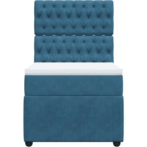 VidaXL Box spring krevet s madracem plavi 100x200 cm bar&amp;scaron;unasti Slike