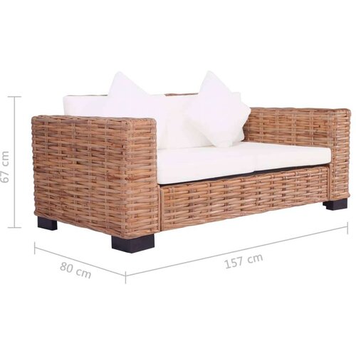 vidaXL 2-dijelni set sofa od prirodnog ratana s jastucima Cijene