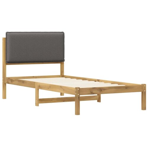  Krevetni okvir s tapiciranim uzglavljem - Bijelo prana i svijetlosiva 100 x 200 cm Slike
