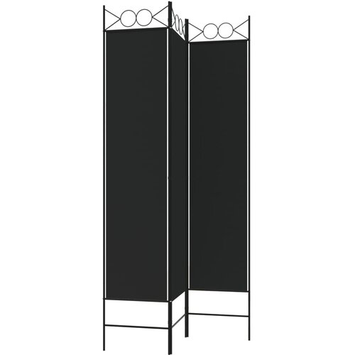  pregrada s 3 panela crna 120 x 200 cm od tkanine Slike