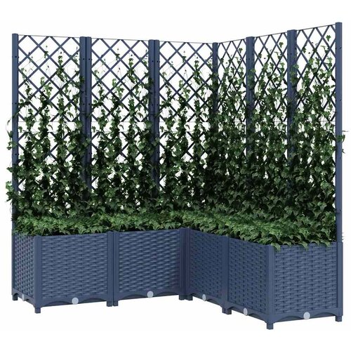  Vrtna sadilica s re&amp;scaron;etkom plava siva 120 x 120 x 136 cm PP Slike