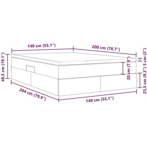  Krevet s madracem i skladi&amp;scaron;tem Plava 140 x 200 cm Poliester Slike