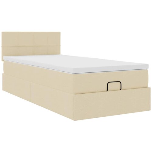 VidaXL Otomanski posteljni okvir z vzmetnico krem 80x200 cm blago, (21611461) Slike