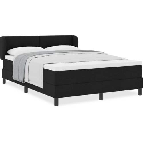 VidaXL Kutija za madrac s madracem Crna 140x200 cm Tkanina Slike