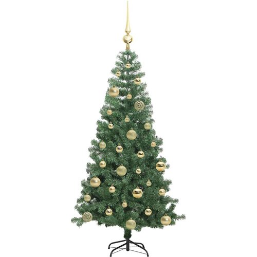 VidaXL Božićno drvce s 150 LED svjetlima s stalakom Zelena 120 cm PVC Slike