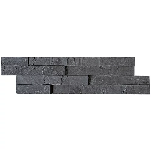 Nero Stenska obloga Nero Slim  (10 x 40 cm, črna, naravni kamen)