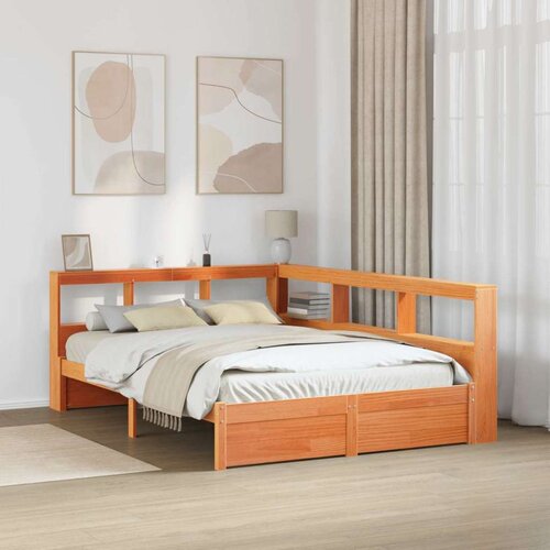  Polica postelja z vzglavjem 2 pcs Voskast rjav 200 x 150 cm, (5000121019) Cene