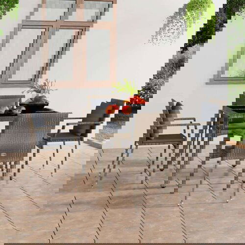  Vrtne stolice s jastucima 4 kom od poliratana sive Cijene