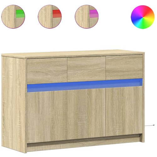 Maison Chic TV omarica - TV stojalo - Televizijska omarica z LED sonoma hrast 91x34x61 cm inženirski les, (21701132) Slike