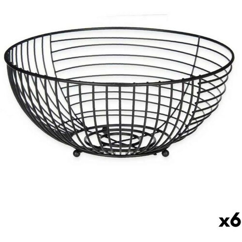 Posuda za Voće Crna Metal 28 x 12 x 28 cm (6 kom.) Slike