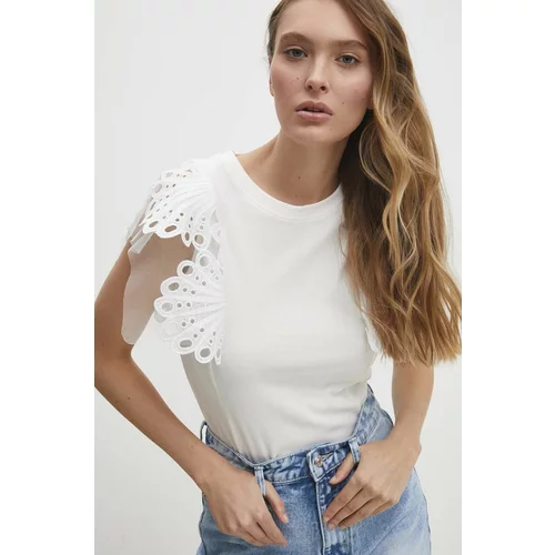Answear Lab Bluza za žene, boja: bijela, s aplikacijom