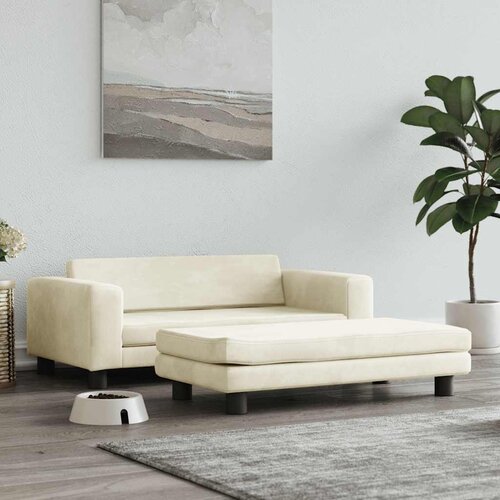 Krevet za pse s produžetkom krem 100 x 50 x 30 cm baršunasti Cene