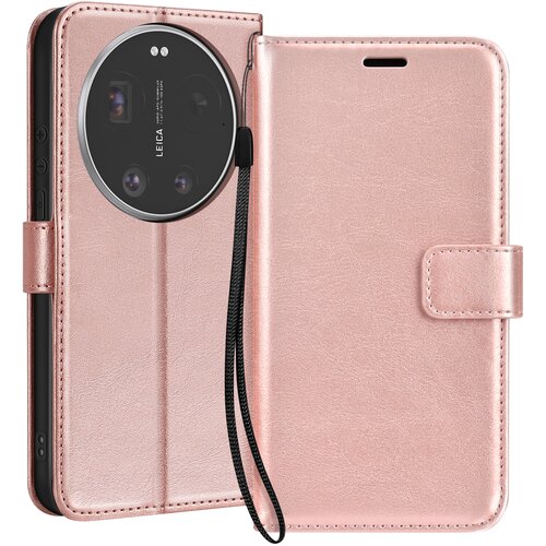Oem Mayaxess, Denarnica etui Xiaomi 17 Ultra z zapestnim trakom in stojalom, Šampanjec roza, (5000273866) Cene