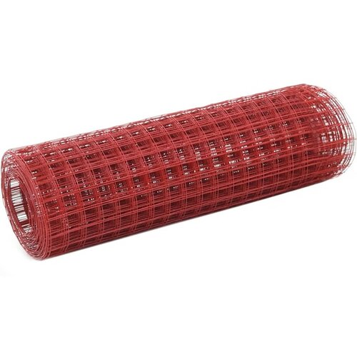 vidaXL Zicna mreza za ograjo jeklo s PVC oblogo 25x0,5 m rde Cene