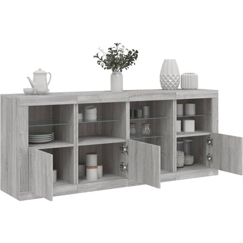 The Living Store Komoda z LED lučkami siva sonoma 164x37x67 cm - Komoda, (21660977) Cene