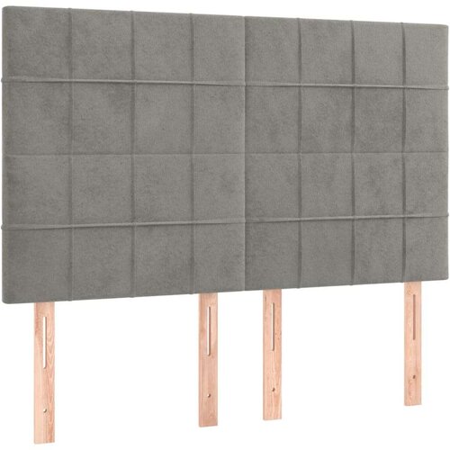 VidaXL Krevet s oprugama i madracem svjetlosivi 140x190 cm bar&amp;scaron;unasti Slike