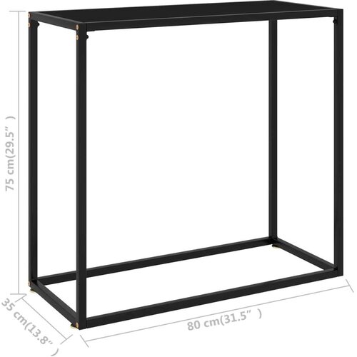  Konzolni stol crni 80 x 35 x 75 cm od kaljenog stakla Slike