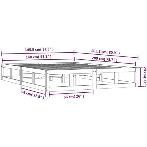  Za krevet 140 x 200 cm od masivnog drva Slike