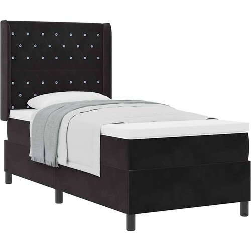 VidaXL Box spring krevet s uzglavljem Crna 90 x 190 cm Bar&amp;scaron;un Slike