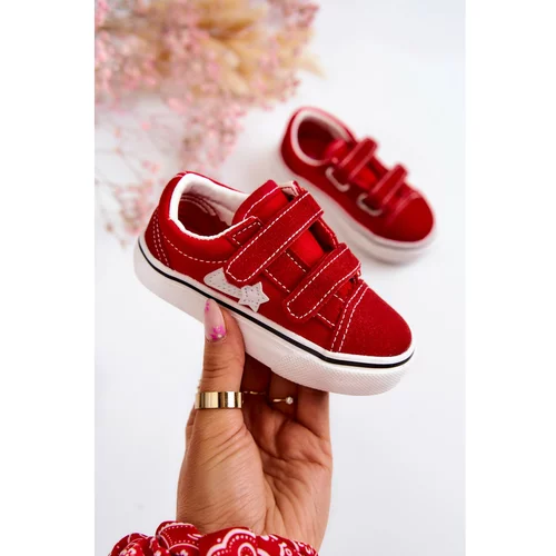 Kesi Classic Children's Sneakers With Velcro Red Phiris
