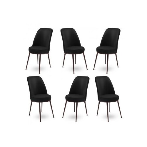 Hanah home Set od 6 trpezarijskih stolica Dexa crno-smeđe boje Cene