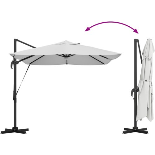 VidaXL Kantilever Suncobran Bež Poliester, Aluminij Velik Sklopiv Slike