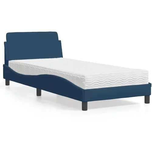  Krevet s madracem plavi 90 x 200 cm od tkanine