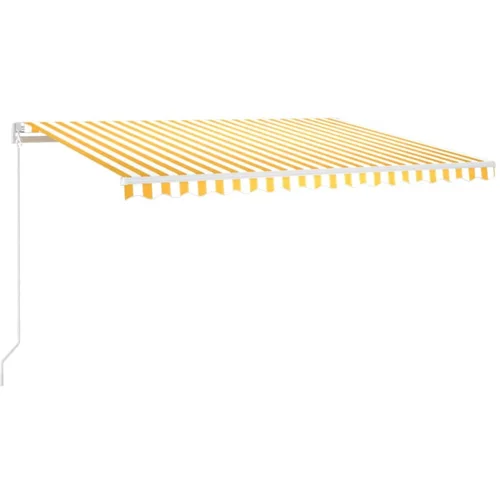 Maison Chic Ročno zložljiva tenda - Senčniki z LED lučmi 400x350 cm rumena in bela, (22041262)