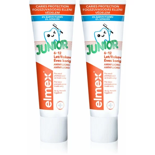 Elmex Junior 6-12 Years zobna pasta za otroke 2 x 75 ml