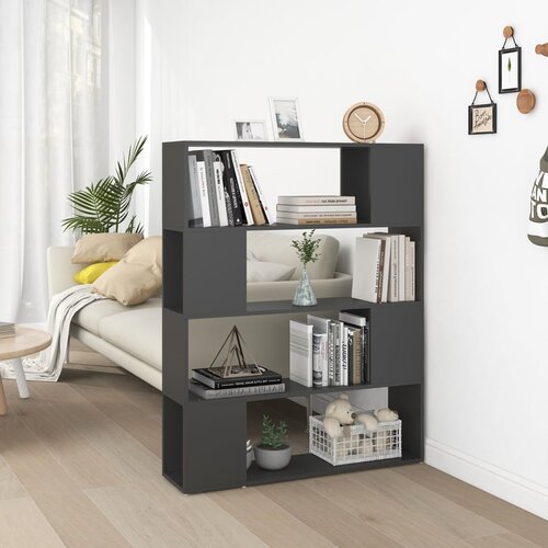The Living Store Knjižna omara za razdelitev prostora siva 100x24x124 cm - Knjižna Omara Za Razdelitev Prostora, (21431244) Slike