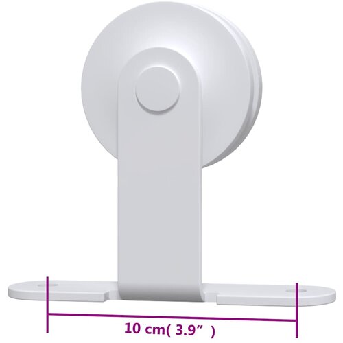  Komplet za klizna vrata 183 cm čelični bijeli Slike