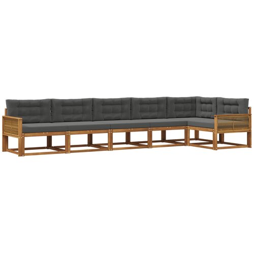 vidaXL Zunanja garnitura za sedenje 6 pcs Naravna in antracitna, (5000282607) Cene