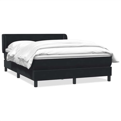 Box spring postelja z vzmetnico črna 160x210 cm žamet Cene
