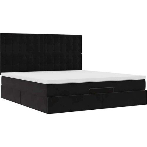 VidaXL otomanski okvir kreveta s madracima crni 180x200cm bar&amp;scaron;unasti Slike