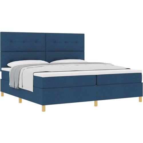 Box spring krevet s madracem Plava 200 x 200 cm tkanina Slike