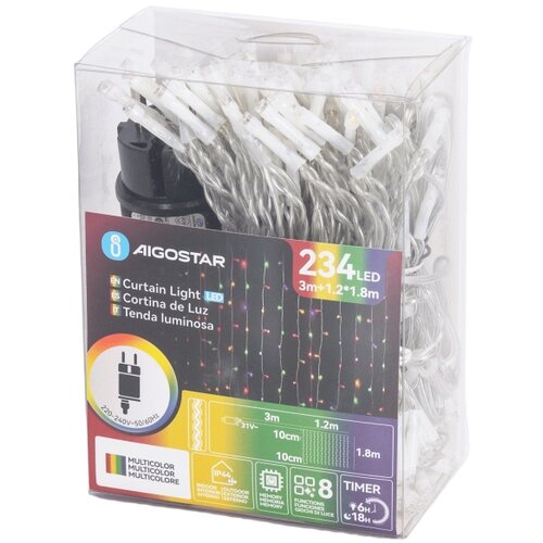 Aigostar led spolja&amp;scaron;nja girlanda 234xLED/8 funkcija 1,2x1,8 m IP44 vi&amp;scaron;ebojna Slike