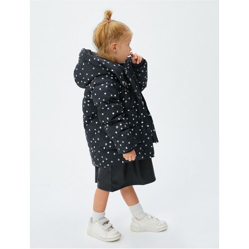  Hooded Puffer Coat Polka Dot Zipper Wind Cap Cene