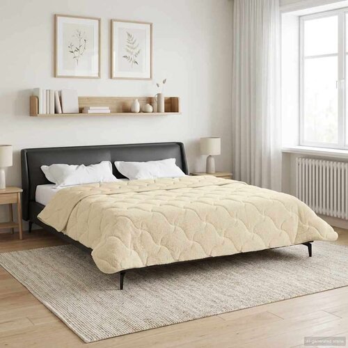  Zimska pokrivača Krema 200 x 200 cm Mikrofibra i teddy flis - Krema 200 x 200 cm Slike
