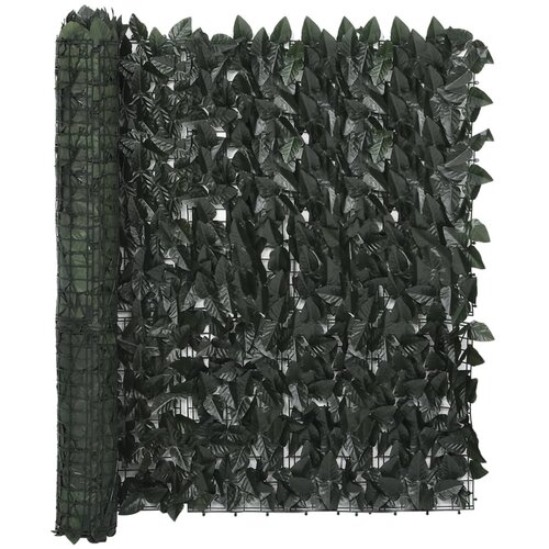 vidaXL Balkonsko platno s temno zelenim listjem 300x100 cm Cene