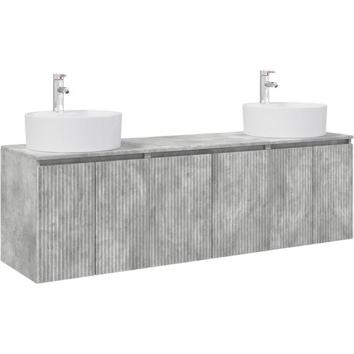  Set ormarića za kupaonicu 3 kom. Betonska siva 49,5 x 44,5 x 65 cm Slike
