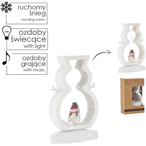 Molarem Home Božićni LED ukras - Snje&scaron;ko 27 cm - S osvjetljenjem, glazbom i snijegom Cijene