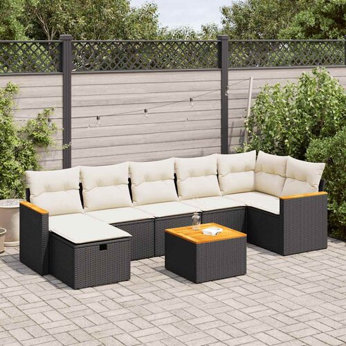 vidaXL 8-dijelni set vrtnih sofa od poliratana s jastucima crni Cijene