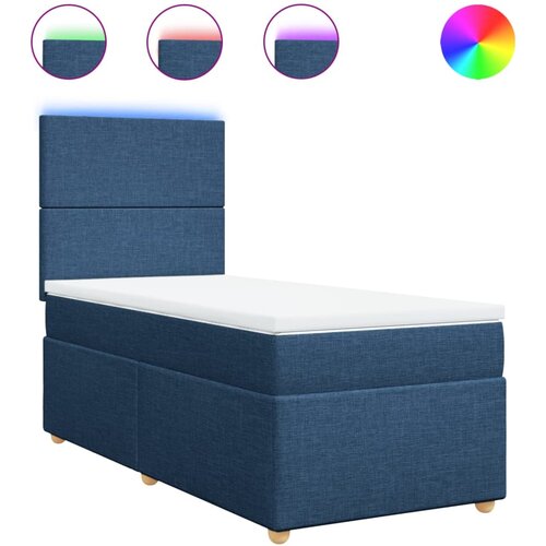vidaXL Box spring postelja z vzmetnico modra 100x200 cm blago, (21291985) Cene