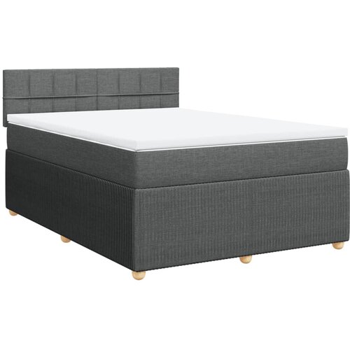 Maison Chic Box spring posteljni - Vzmetna postelja z vzmetnico temno siv 140x190 cm blago SL24079, (21891131) Cene