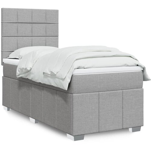  Box spring krevet s madracem svjetlosivi 90x190 cm od tkanine Cijene