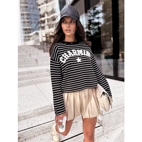DStreet Sweter damski AURORA w paski czarno-biały Slike