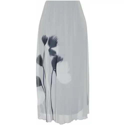 Trendyol X Artificial Wit Multi-Colored Floral Printed Lined Maxi Tulle Skirt